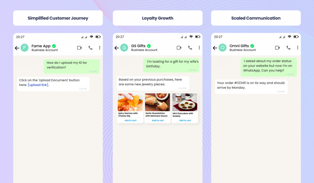 Simplified customer journey, loyalty growth, scaled communication whatsapp
